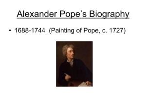 Alexander Pope‘S Biography
