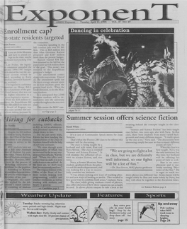 ~ Nrollment Cap? Iring for Cutbacks Summer Session Offers Science Fiction