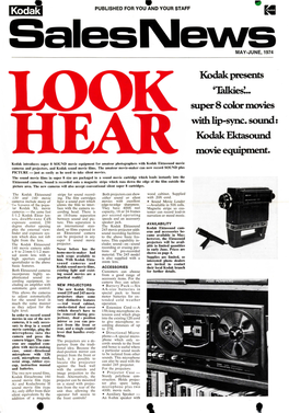 Kodak Ektasound Movie Cameras and Projectors, and Kodak Sound Movie Films