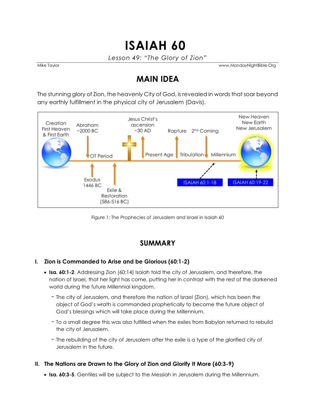 ISAIAH 60 Lesson 49: “The Glory of Zion” Mike Taylor MAIN IDEA