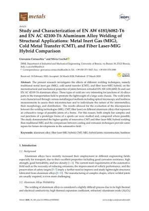 Study and Characterization of EN AW 6181/6082-T6 and EN AC