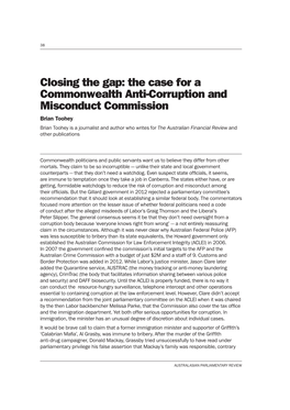 Closing the Gap: the Case for a Commonwealth Anti-Corruption