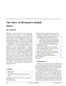 The Story of Riemann's Moduli Space
