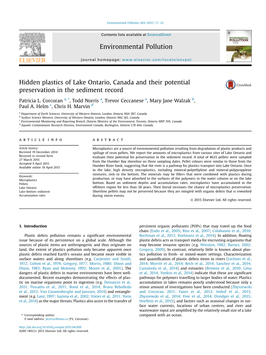 Hidden Plastics of Lake Ontario, Canada and Their Potential Preservation in the Sediment Record