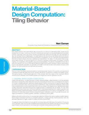 Material-Based Design Computation: Tiling Behavior