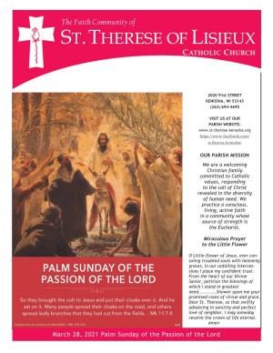 St. Therese Parish Bulletin March 28, 2021
