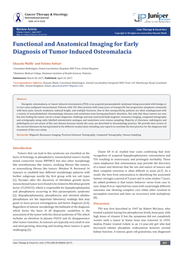 Functional and Anatomical Imaging for Early Diagnosis of Tumor Induced Osteomalacia