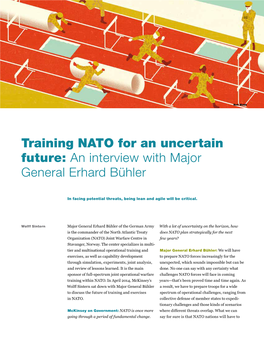 Training NATO for an Uncertain Future: an Interview with Major General Erhard Bühler