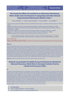 The Protective Effect of Lactoferrin on Adenosine Deaminase, Nitric Oxide