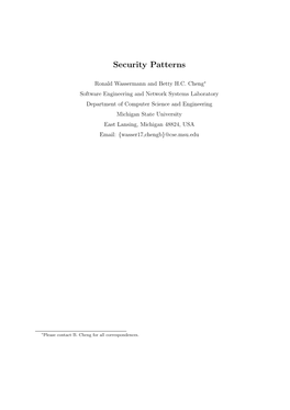 Security Patterns