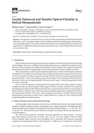 Locally Enhanced and Tunable Optical Chirality in Helical Metamaterials