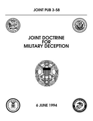 JP 3-58 Joint Doctrine for Military Deception