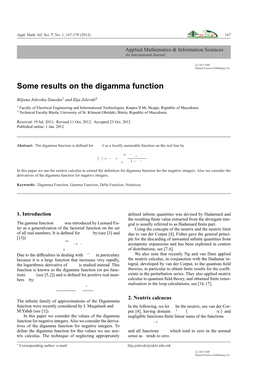 Some Results on the Digamma Function -.:: Natural Sciences Publishing