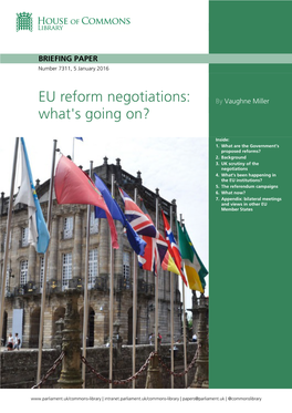 EU Reform Negotiations: by Vaughne Miller