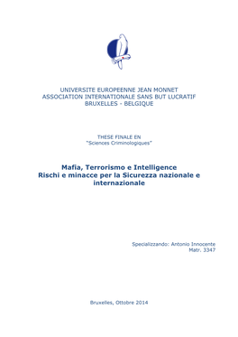Istituto MEME: Mafia, Terrorismo E Intelligence