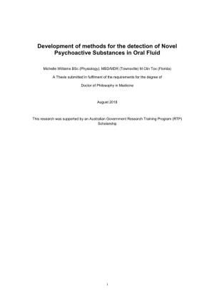 Development of Methods for the Detection of Novel Psychoactive Substances in Oral Fluid