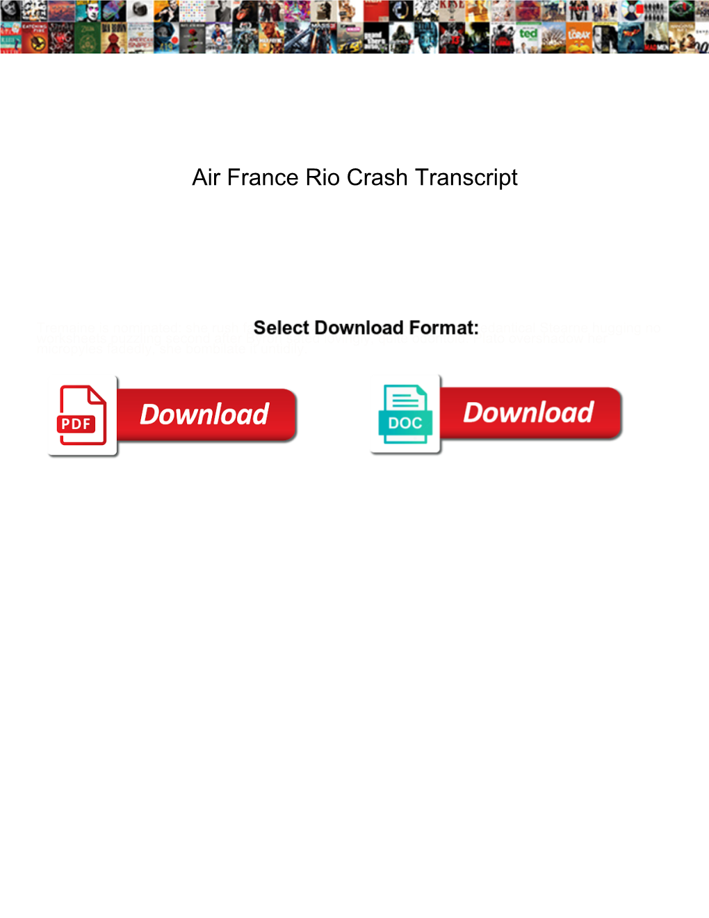 Air France Rio Crash Transcript