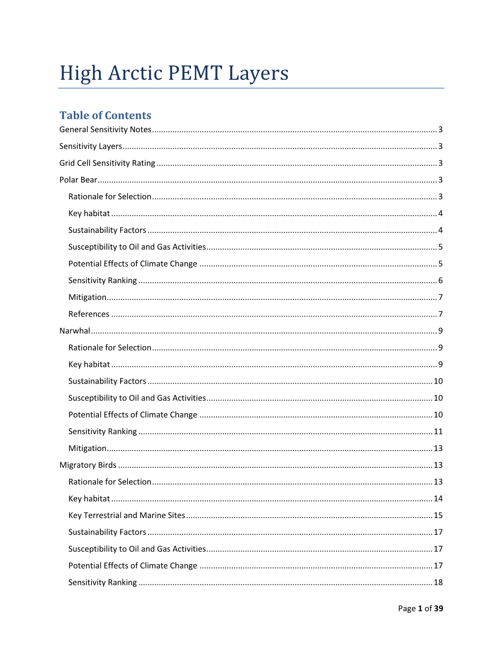 High Arctic PEMT Layers