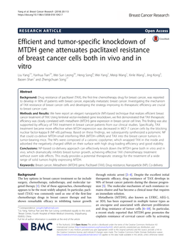 Efficient and Tumor-Specific Knockdown of MTDH Gene