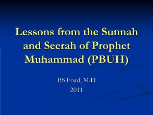 Lessons from the Sunnah and Seerah of Prophet Muhammad (PBUH)