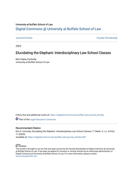 Elucidating the Elephant: Interdisciplinary Law School Classes