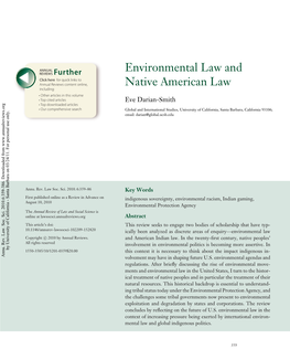 Environmental Law and Native American Law
