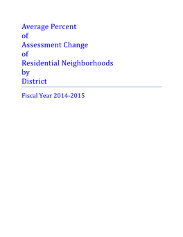 Average Percent of Assessment Change of Residential Neighborhoods by District