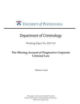 The Missing Account of Progressive Corporate Criminal Law