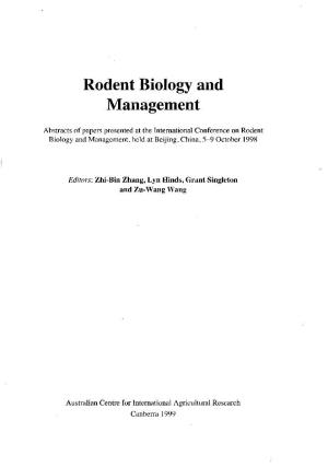 Rodent Biology and Management