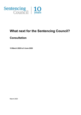 What Next for the Sentencing Council?