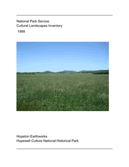 National Park Service Cultural Landscapes Inventory Hopeton