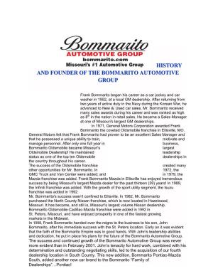 History and Founder of the Bommarito Automotive Group
