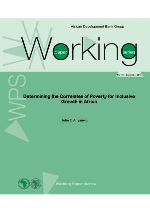 Determining the Correlates of Poverty for Inclusive Growth in Africa
