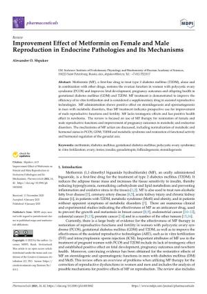 Improvement Effect of Metformin on Female and Male Reproduction in Endocrine Pathologies and Its Mechanisms