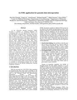 An XML Application for Genomic Data Interoperation