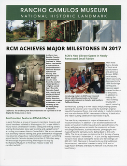 Rancho Camulos Museum: 2017 Annual Report