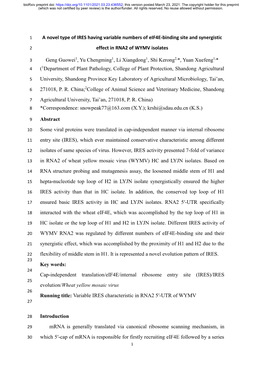 A Novel Type of IRES Having Variable Numbers of Eif4e-Binding Site and Synergistic