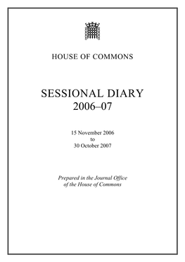 Sessional Diary 2006–07