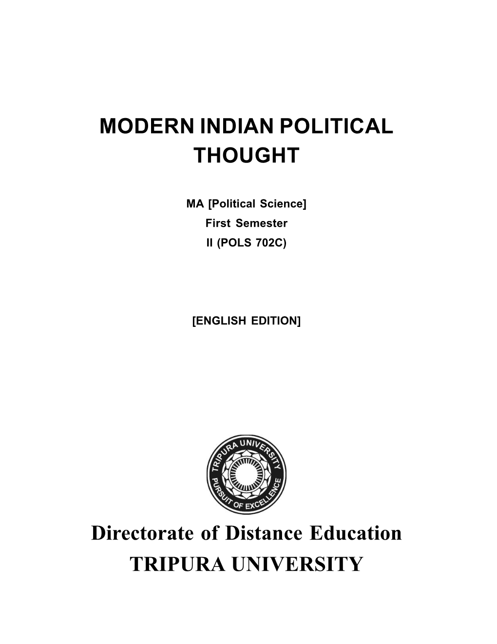 Modern Indian Political Thought