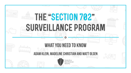 702 Surveillance Presentation