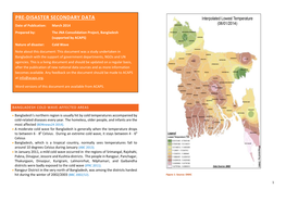 Pre-Disaster Secondary Data