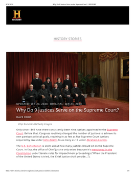 Why Do 9 Justices Serve on the Supreme Court? - HISTORY