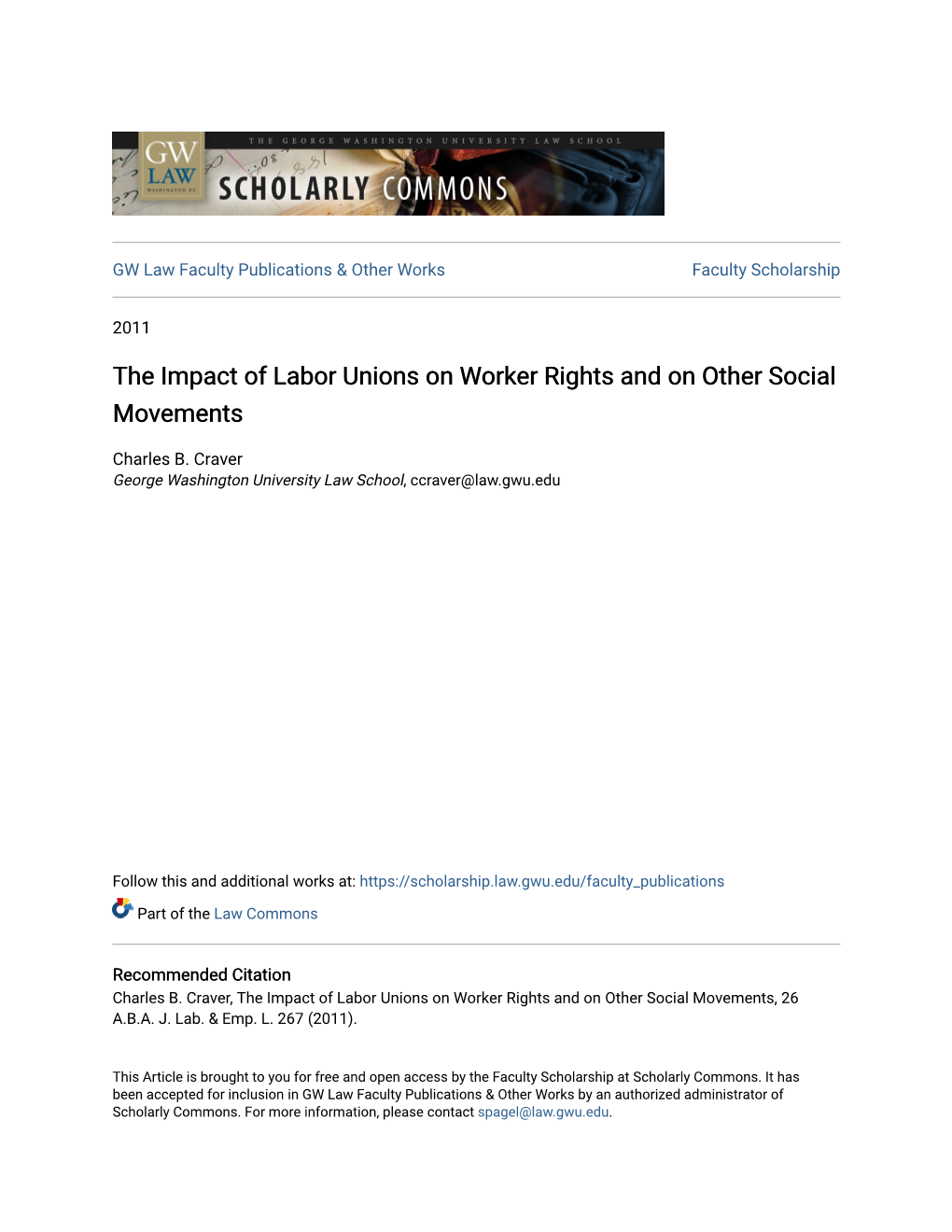 The Impact of Labor Unions on Worker Rights and on Other Social Movements