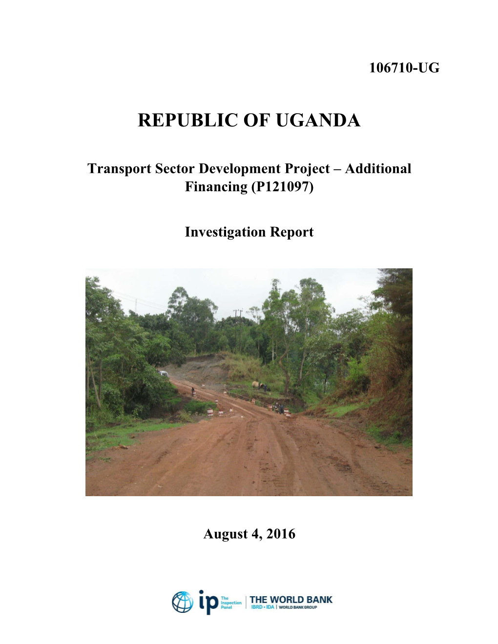 Inspection Panel Investigation Report. Republic of Uganda Transport