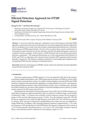 Efficient Detection Approach for DTMF Signal Detection