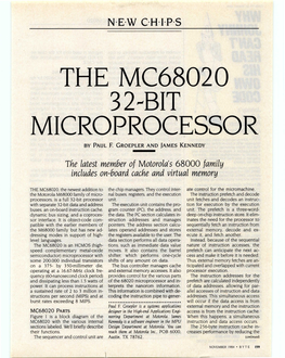 The Mc68020 32-Bit Microprocessor by Paul F