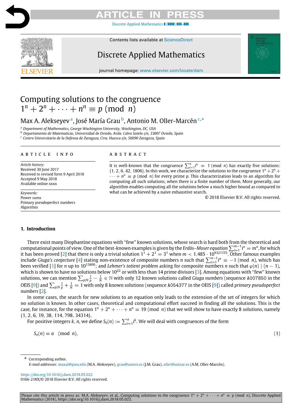 Computing Solutions to the Congruence 1N + 2N + ⋯ + Nn ≡ P