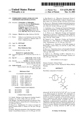 (12) United States Patent (10) Patent No.: US 6,531,484 B2 Willoughby Et Al