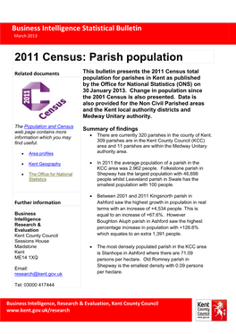 2011 Census Parish Population Bulletin