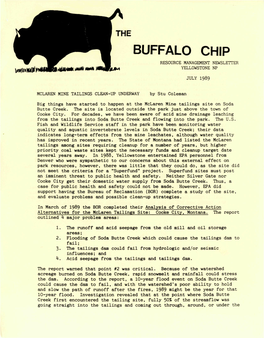 Buffalo Chip Resource Management Newsletter Yellowstone Np